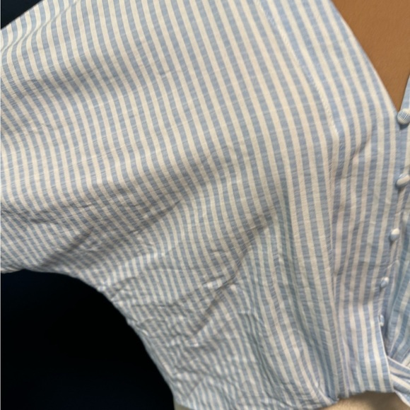 Buddy Love Blue Striped Button-Down Women's Top S - Picture 2 of 9
